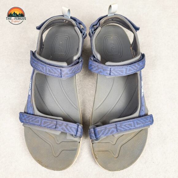 Teva Strappy Sandals Blue Gray Hiking Adjustable Strap Unisex Kids Size 6 - Picture 5 of 12